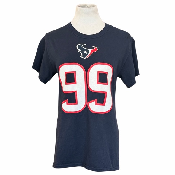 NFL Tops - 10/$25🦋 NFL Team Apparel Navy Houston Texans 99 WATT Tee - Size Small